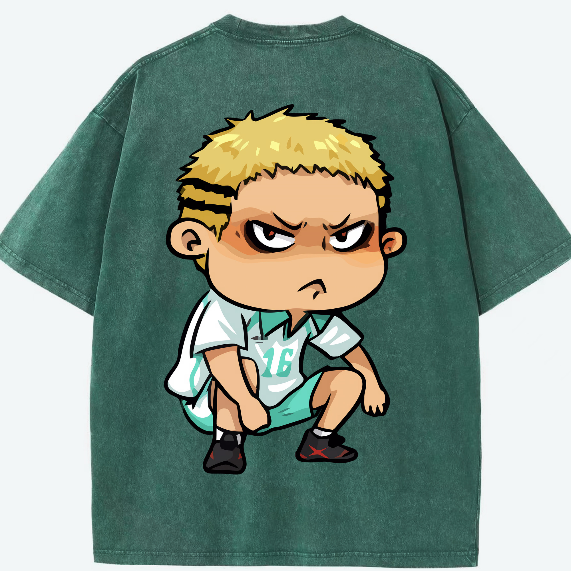 （画像用） ハイキュー!! Haikyu!! 綿100% ヴィンテージ風 半袖Tシャツ（背面プリント）